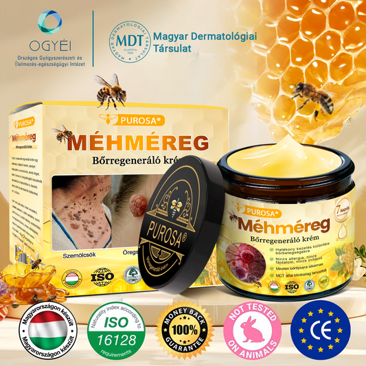 🐝PUROSA® Méhméreg Bőrmegújító Krém｜Teljes körű megoldás a makacs bőrproblémák, például az öregedés, ekcéma, hegek és pikkelysömör ellen